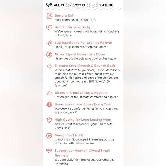 Cheek Boss No Show Cheekies panties - size XL. Color - Heart Vortex - Picture 5 of 8